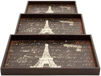 17 Inch Eiffel Tower Wood Tray
