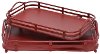 17 Inch Distressed Red Metal Tray