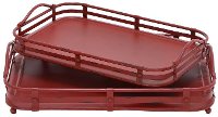 17 Inch Distressed Red Metal Tray
