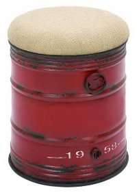 18 Inch Red Metal Stool