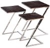 Metal and Wood Z Shaped Nesting Tables-Set of 3