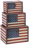 7 Inch Wood and Leather Flag Box