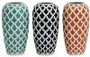 Assorted 12 Inch Ceramic Vase With Quatrefoil Design