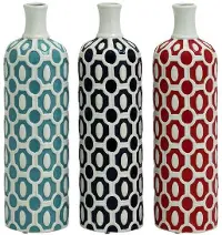 Assorted 18 Inch Ceramic Vase With Bold Pattern