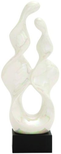 Pearl Ceramic and Wood Abstract Sculpture