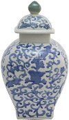 Clearance Blue and White Ceramic Urn