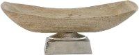 Rectangular Mango Wood Bowl on Aluminum Stand