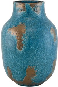 Short Blue Ceramic Vase