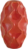 17 Inch Red-Orange Tall Ceramic Vase