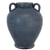 14 Inch Ceramic Sea Grove Urn With Handles
