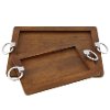 14 Inch Wood Tray with Handles