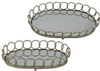 18 Inch Metal Mirrored Tray