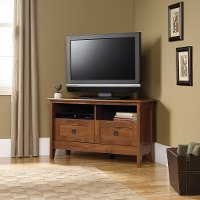 Oiled Oak Corner TV Stand - August Hill
