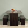 Brown 3 Piece Dining Set with Benches - Beginnings-2