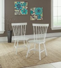 Set of 2 White Spindle Back Chairs - Cottage Road