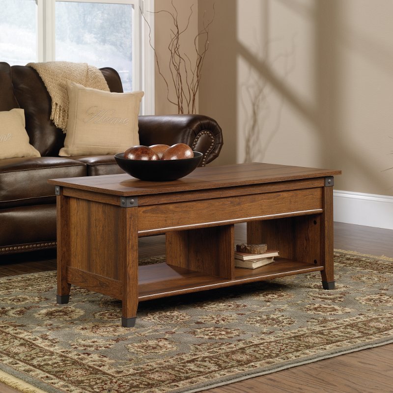 Cherry Lift Top Coffee Table - Carson Forge | RC Willey Furniture Store