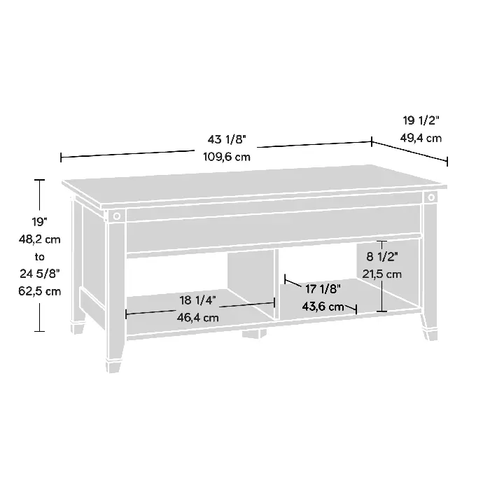 Black Lift Top Coffee Table - Edge Water-2
