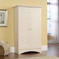 Antiqued White Storage Cabinet - Harbor View