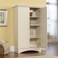 Antiqued White Storage Cabinet - Harbor View-2