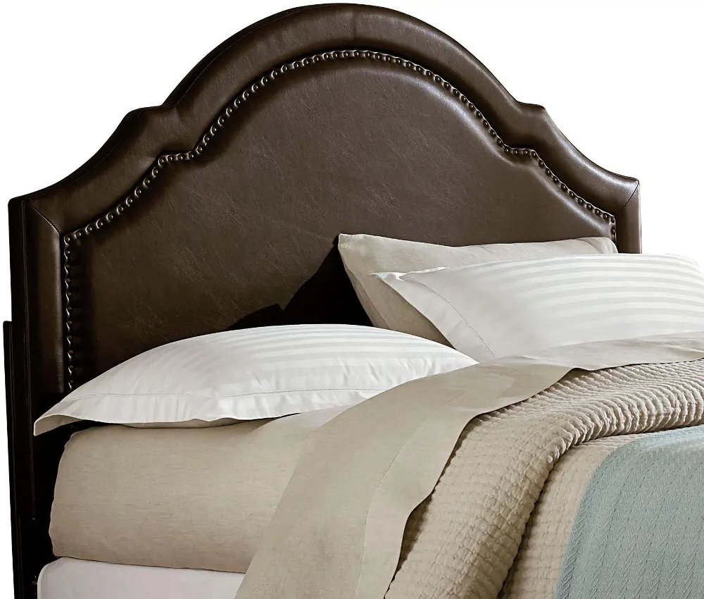 Queen Cathedral Brown Upholstered Headboard-1