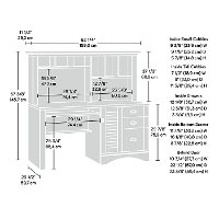 Antiqued White Computer Desk with Hutch - Harbor View-2