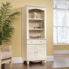 Antiqued White Library Bookcase with Doors - Harbor View