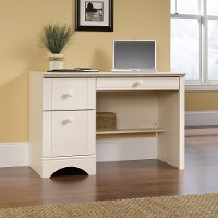 Antiqued White Computer Desk - Harbor View -1