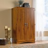 Abbey Oak Computer Armoire - Harvest Mill