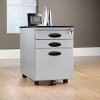 Silver/Black Mobile File Cabinet - Storage-3