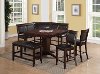 7 Piece Counter Height Dining Set - Transitional Harrison Brown