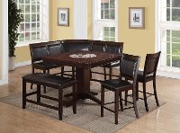 7 Piece Counter Height Dining Set - Transitional Harrison Brown