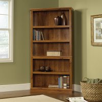 Abbey Oak 5-Shelf Bookcase- Storage