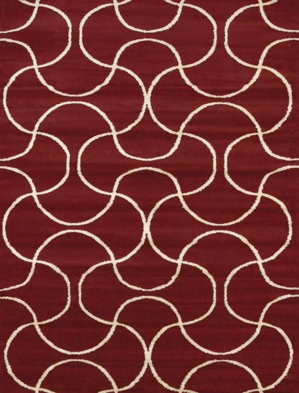 5 x 7 Medium Transitional Red Area Rug - Visions-1