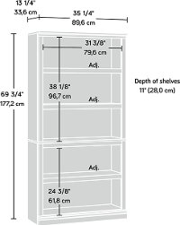 Oiled Oak 5-Shelf Bookcase - Storage-2