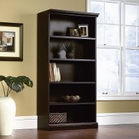 Black 5-Shelf Library Bookcase - Storage