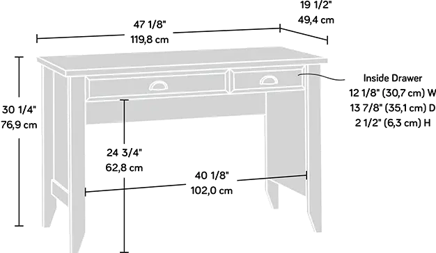 Soft White Computer Desk - Shoal Creek-3