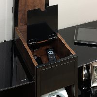 Black/Cherry/Glass TV Stand with Mount - Consol