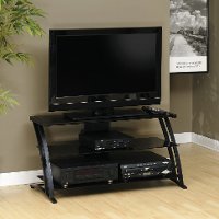 Black/Glass Panel TV Stand - Deco