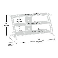 Black/Glass Panel TV Stand - Deco -2
