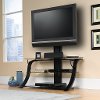 Black/Black Glass TV Stand with Mount