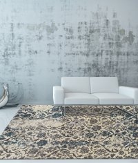 8 x 11 Large Teal and Gray Area Rug - Modern Grays-4