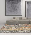 5 x 8 Medium Orange & Gray Area Rug - Modern Grays-4
