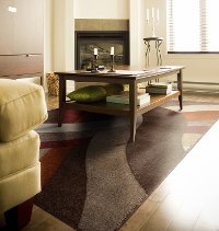 8 x 10 Large Brown, Orange & Red Area Rug - Alpha