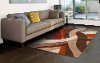 8 x 10 Large Brown, Orange & Red Area Rug - Alpha-2