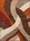 8 x 10 Large Brown, Orange & Red Area Rug - Alpha-3