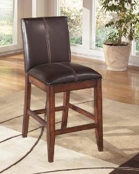 Dark Brown Upholstered Counter Stool (Set of 2) - Larchmont