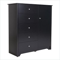 3170045 Black Door Chest with 5 Drawers - Vito -2