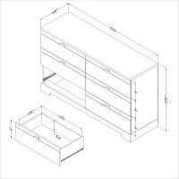 3840010 White 6-Drawer Double Dresser - Reevo -2