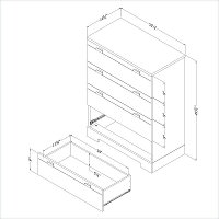3840034 White 4-Drawer Chest - Reevo -2