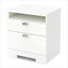3840060 White Night Stand with Drawers and Cord Catcher - Reevo